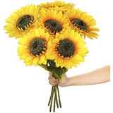 6 Girasol Flores Artificial Decoracion Rosas Girasoles Ramo