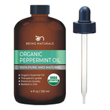 Aceite Esencial De Menta Organica, Enorme 4 Onzas Liquidas, 