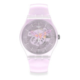 Reloj Swatch Pink Mist Suok155 Color De La Malla Rosa Claro Color Del Bisel Rosa Claro Color Del Fondo Rosa Claro