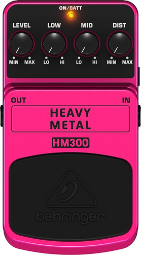 Pedal P Guitarra Hm300 Distorção Heavy Metal - Behringer +nf