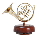 Caja De Música Trompa Francesa Clásica Giratoria Instrumento