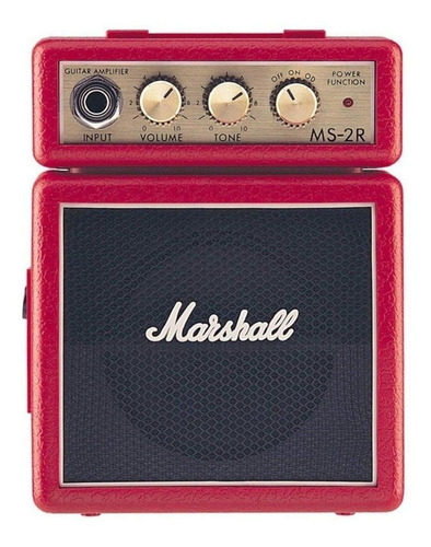 Amplificador Marshall Guitarra Micro Ms-2 Vermelho 1w 