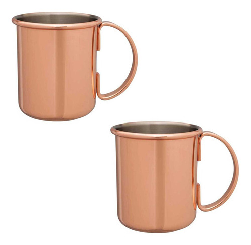 Set 2 Piezas Moscow Mule Mug Cobre Plata Dechef