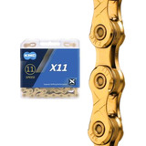 Corrente Kmc 11v X11 Ti-gold 118l Mtb Speed Extra Light