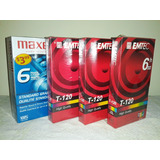 Lote 5 Fitas Vhs Emtec E Maxell Lacradas