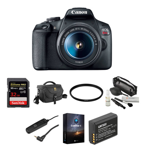 Canon Eos Rebel T7 Dslr Camara Con 18-55mm Lens Deluxe Kit