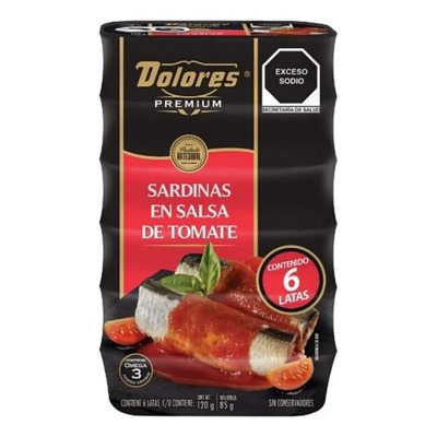 Sardinas Premium En Salsa De Tomate Dolores 6 Latas De 120 G | MercadoLibre