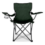 Silla Plegable Infantil Playa Camping Reforzada C/posavaso Color Verde Oscuro