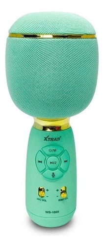 Microfone Karaokê Bluetooth Youtuber 4 Efeito De Voz Tws Cor Verde