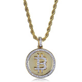 Topgrillz Collar Con Dije De Criptomoneda De Bitcoin Chapado