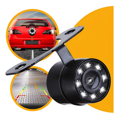 Câmera Ré Automotiva 8 Leds HD Infravermelho Visão Noturna