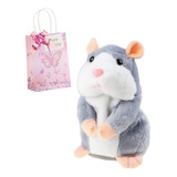 Peluche Parlante Hámster Ratón Repite Voz Se Mueve + Bolsa