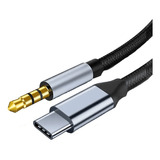 Cabo Auxiliar Celular Usb Tipo C Saida P2 3.5mm Para Fone