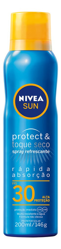 Protetor Solar Spray Protect & Toque Seco Fps 30 Nivea Sun Frasco 200ml