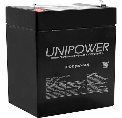 Bateria Selada 12v 5ah Unipower Up1250 Nobreak Equip Medicos