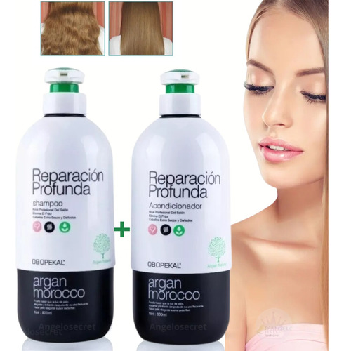 Shampoo Obopekal Argán + Acondicionador Reparación Profunda