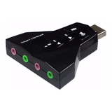 Adaptador Placa De Som Usb 7.1 Entrada P2 Fone E Microfone