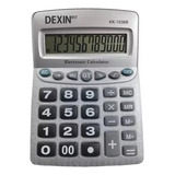 Calculadora Dexin Kk-1038 Gran Display 12 Digitos Color Plateado