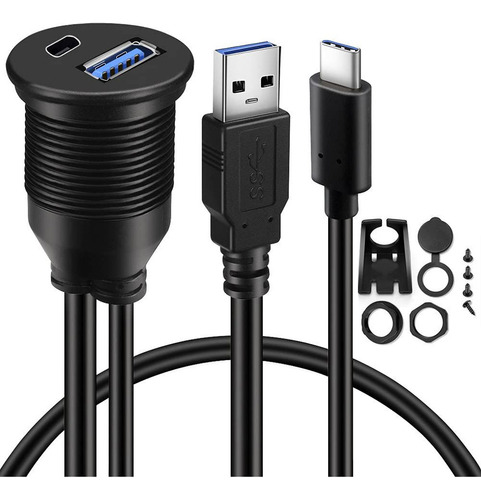 Cabo Embutido Para Painel Car Tipo C 3.1 E Extensão Usb 3.0