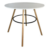 Mesa Renata Jantar Redonda Mdf 90cm Base Arco Circular Np