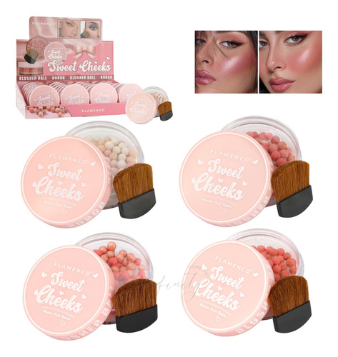 Rubor Blush En Perlas Satinado Bronceador Maquillaje Pack 4