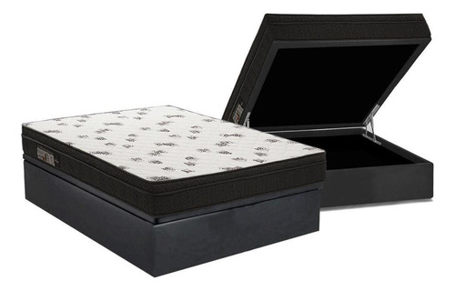 Cama Box Baú Casal: Colchão Espuma Ortobom D45 Light Saúde 