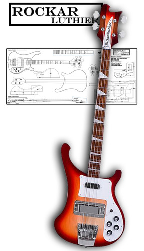 Plano Para Luthier Bajo Rickenbacker 400x (escala Real)