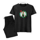 Camisa E Bermuda Plus Size Basquete Conjunto Celtics