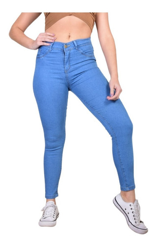 Pantalón Jeans Jean Mujer Elastizados Tiro Alto Chupín Dama