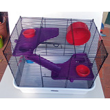 Jaula Para Hamster 2 Pisos Con Tobogan Y Rueda Usad