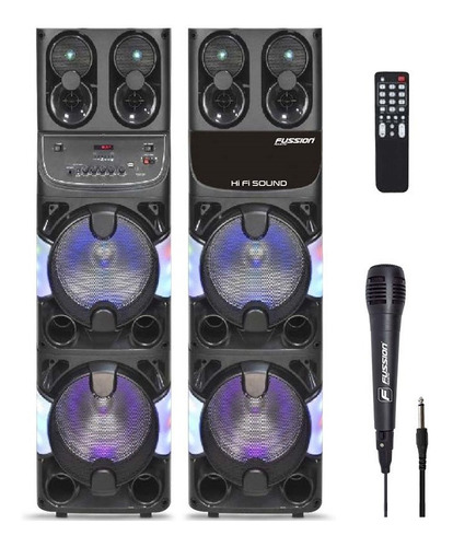 Par Bocinas Amplificadas 2x10 Bluetooth Fm Usb Eco Led 20007