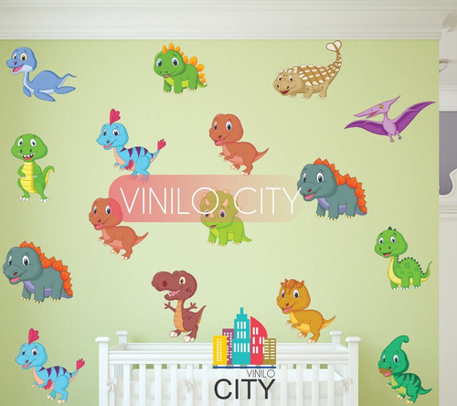 Vinil Decorativo 50 Dinosaurios Cuarto Infantil Mod. Jd1