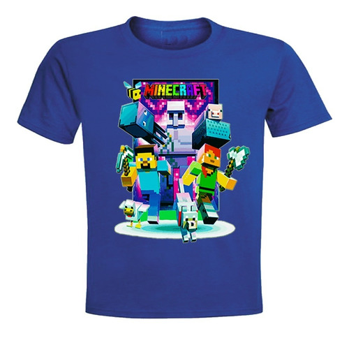 Poleras Minecraft El Juego, M/corta 100% Algodón Premium 