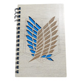 Agenda Naruto O Shingeki No Kyojin Portada En Madera Libreta