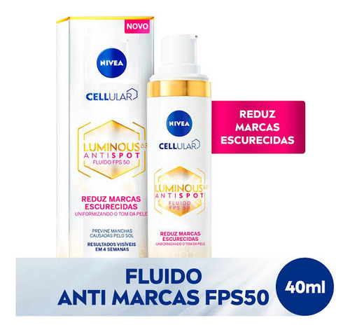 Creme Nivea Cellular Fluido Facial Luminous 630 Dia 40ml