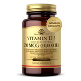 Solgar - Vitamina D3 Colecalciferol, 250 Mcg, 10,000 Ui, Cap