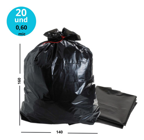 Bolsas Negras De Basura 140x160 X 20 Unds