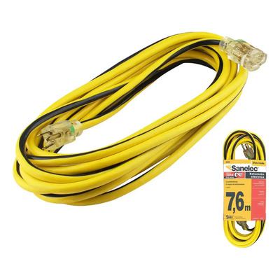Extensión Eléctrica Sanelec Reforzada Luz Uso Rudo 7m 15a | MercadoLibre