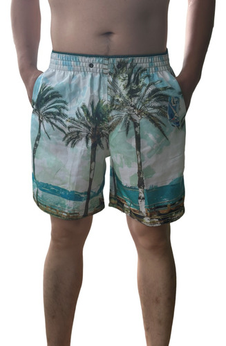 Shorts Bermuda Masculino Plus Size Xxg Estampa Florida