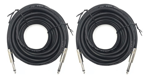 Itsrock Paquete De 2 Cables De Altavoz Macho De 15 Pies 1/4.