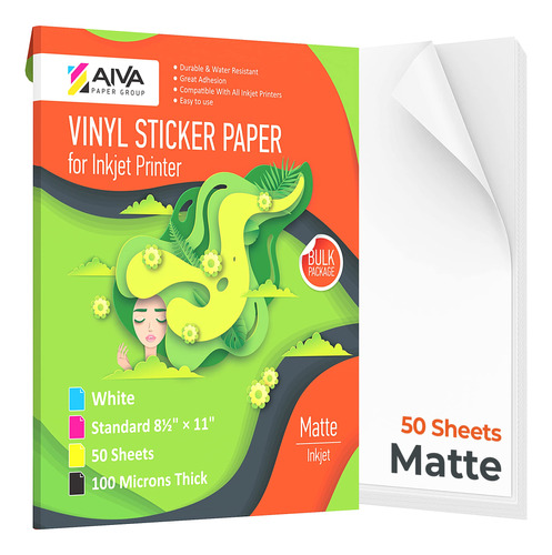 Papel Adhesivo De Vinilo Imprimible, Papel De Calcomania Imp