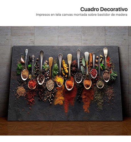 Cuadro Decorativo Canvas Para Comedor Semill Especias 130x90