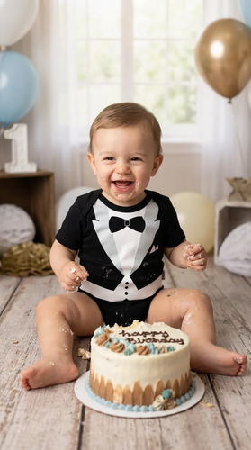 Body Bebe Poderoso Chefinho Temático Mesversário Algodão