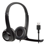 Auriculares Logitech H390 Con Micrófono Usb Color Negro