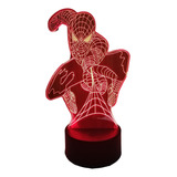 Spiderman Marvel Lampara Led 3d 7 Colores En Uno Spider Man