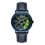 Reloj Deportivo Giratorio Impermeable Sanda Trendy, Color De Fondo Azul-verde