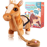 Pony Interactivo De Peluche Brown Walking