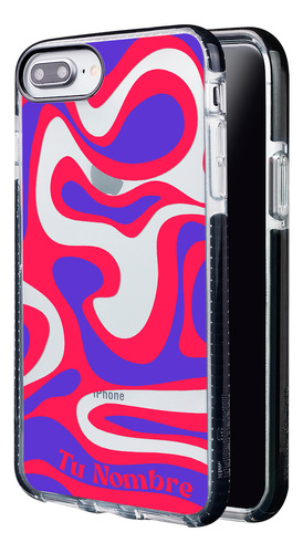 Funda Para iPhone Con Tu Nombre Para Mujer Curvas Rojas