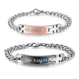 Pulseras Para Parejas En Acero His Queen Her King