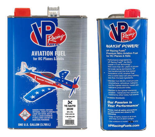 Vp Powermaster Ys-saito 20/20 Gasolina Nitro 20% Avion Rc